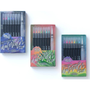 Watercolor Brush Pens, 24-Pack
