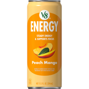 V8 +Energy® Peach Mango Juice Energy Drink, 11.5 fl oz Can (12 Pack)