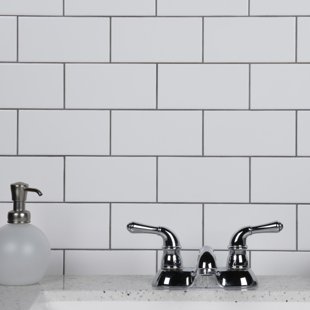 Crown Heights Beveled Matte Black 3 in. x 6 in. Ceramic Wall Tile ...