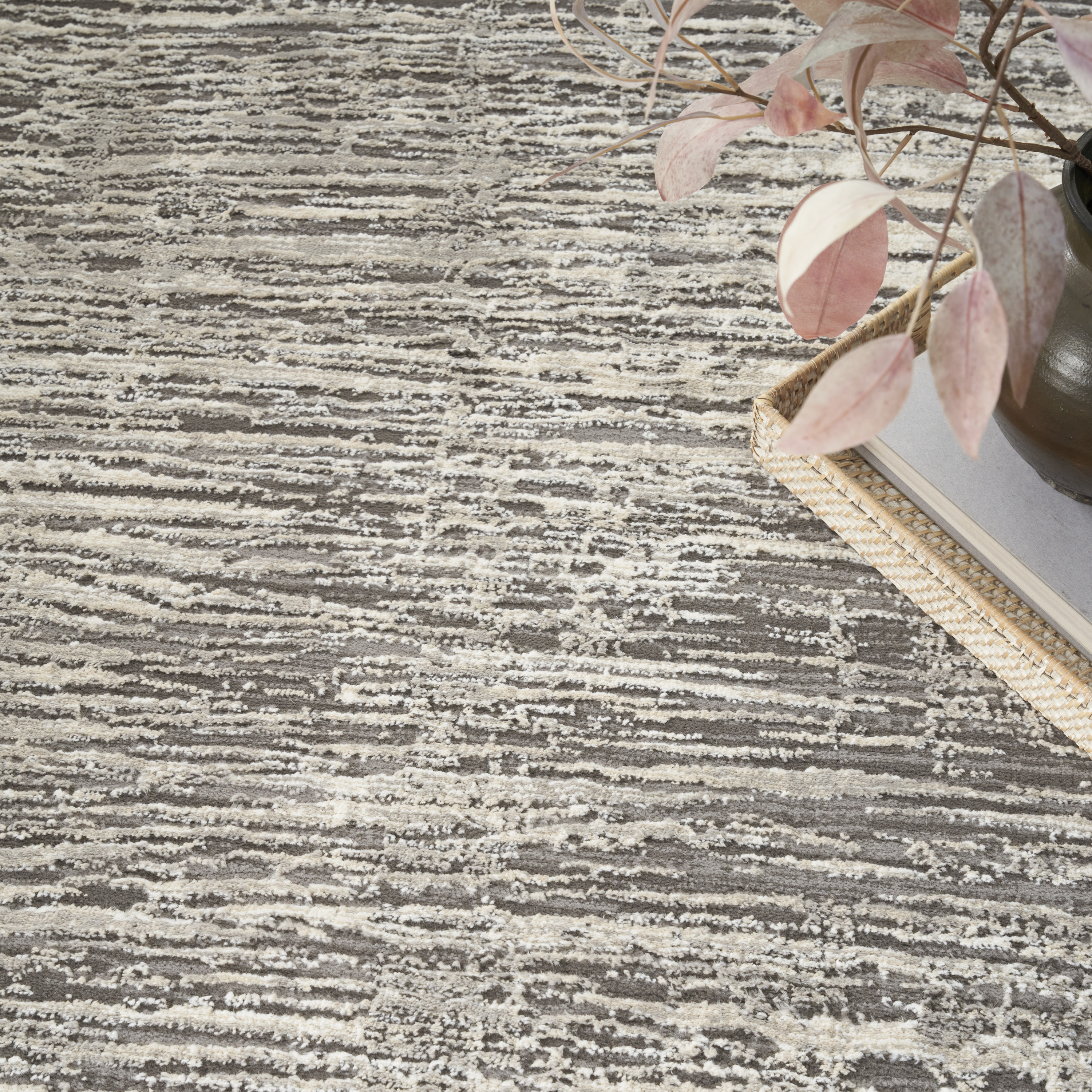 Nourison Sustainable Trends 5'3" x 7'3" Ivory Grey Modern Indoor Rug