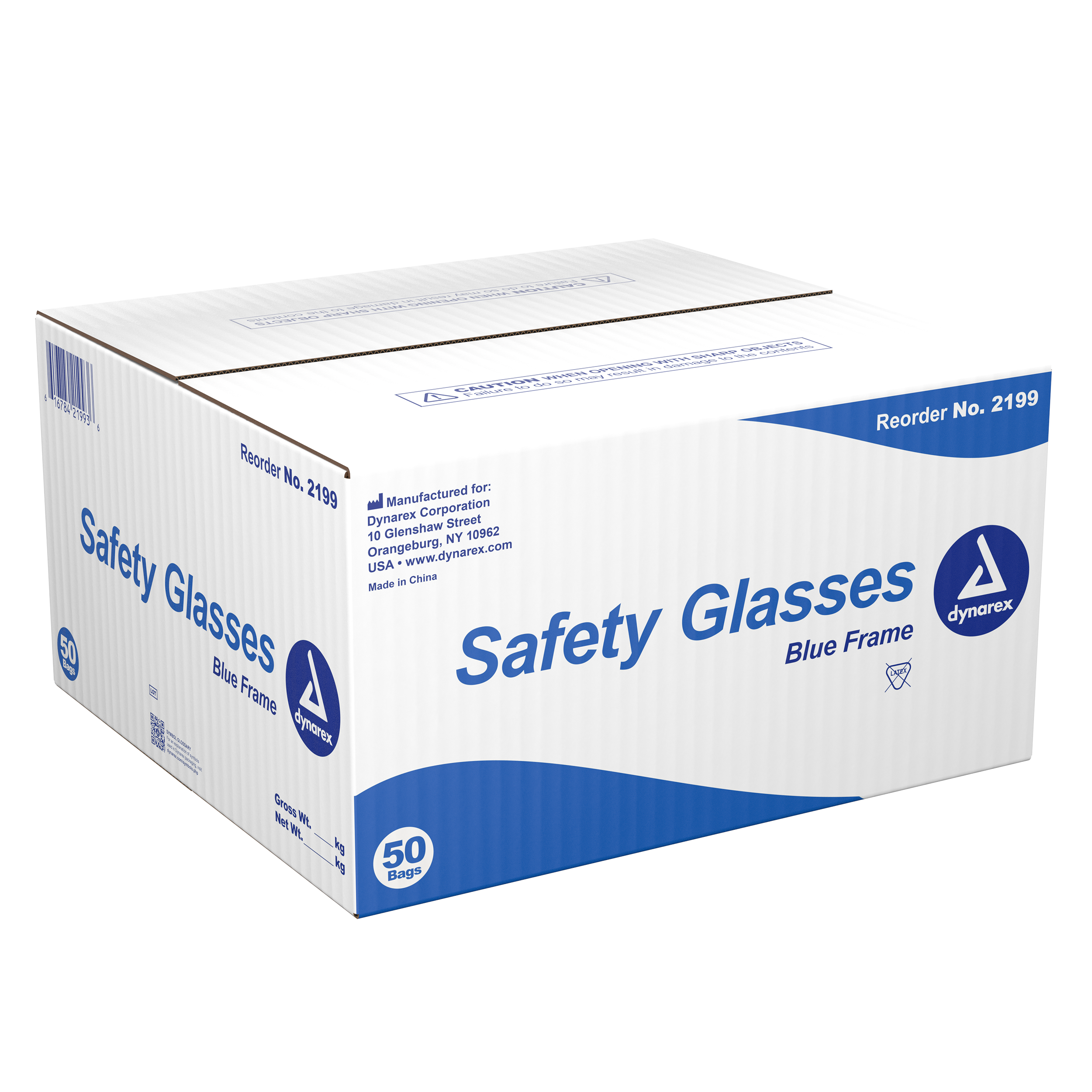 Safety Glasses - Blue - 50/Cs