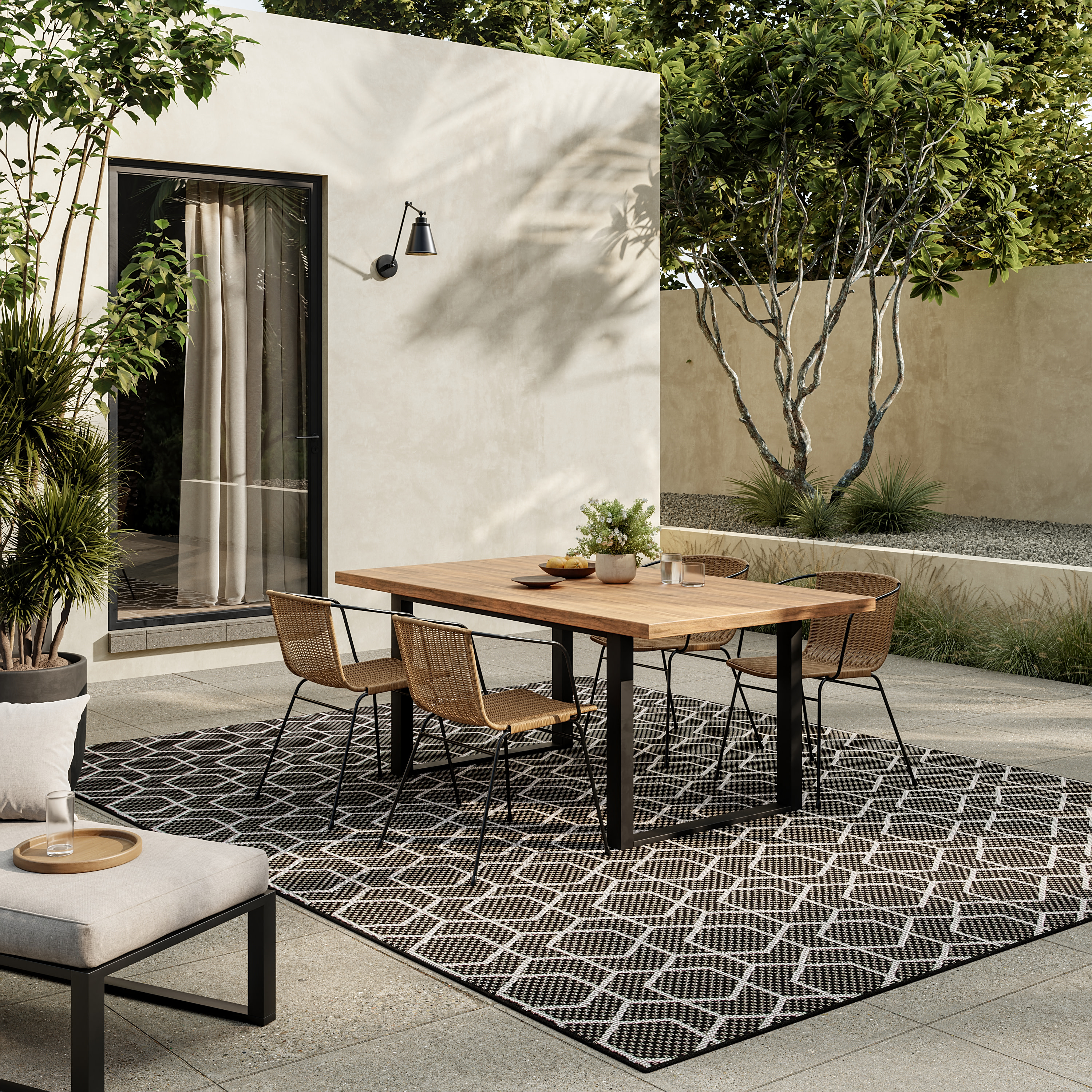 Nourison Horizon Indoor/Outdoor 9' x 12' Black Modern Rug