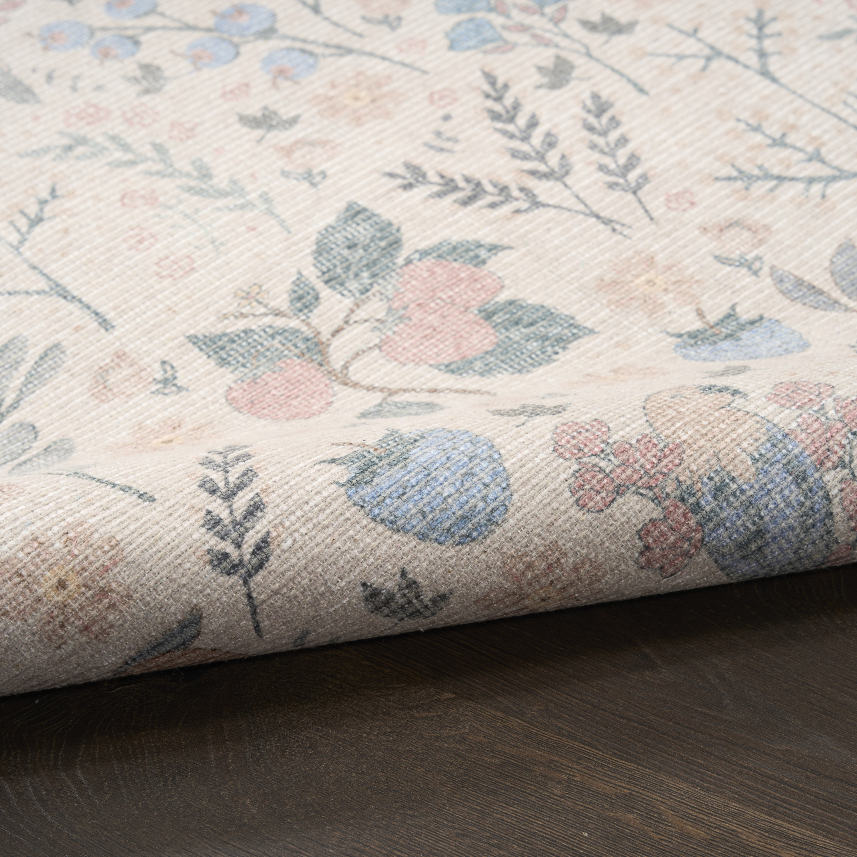 Nourison Botanical Washables 2' x 6' Ivory Multicolor Modern Indoor Rug