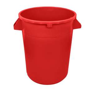 Impact, Gator Plus, 32 gal, Plastic, Red, Round, Receptacle