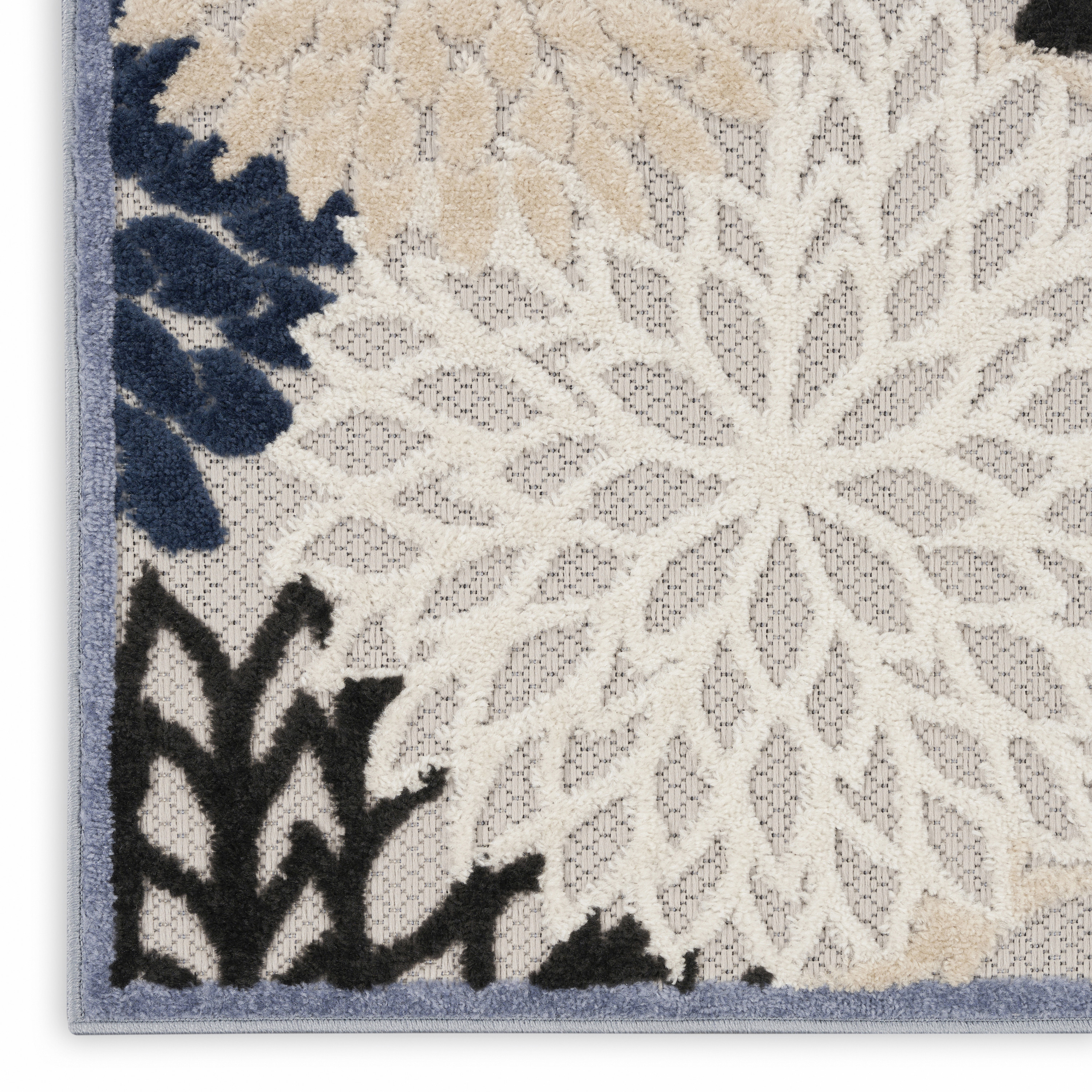 Nourison Aloha 7'10" x 10'6" Blue Multicolor Tropical Rug