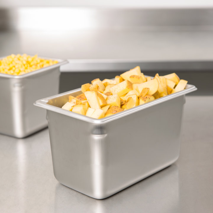 Fourth-size 6-inch-deep Super Pan V® stainless steel steam table pan