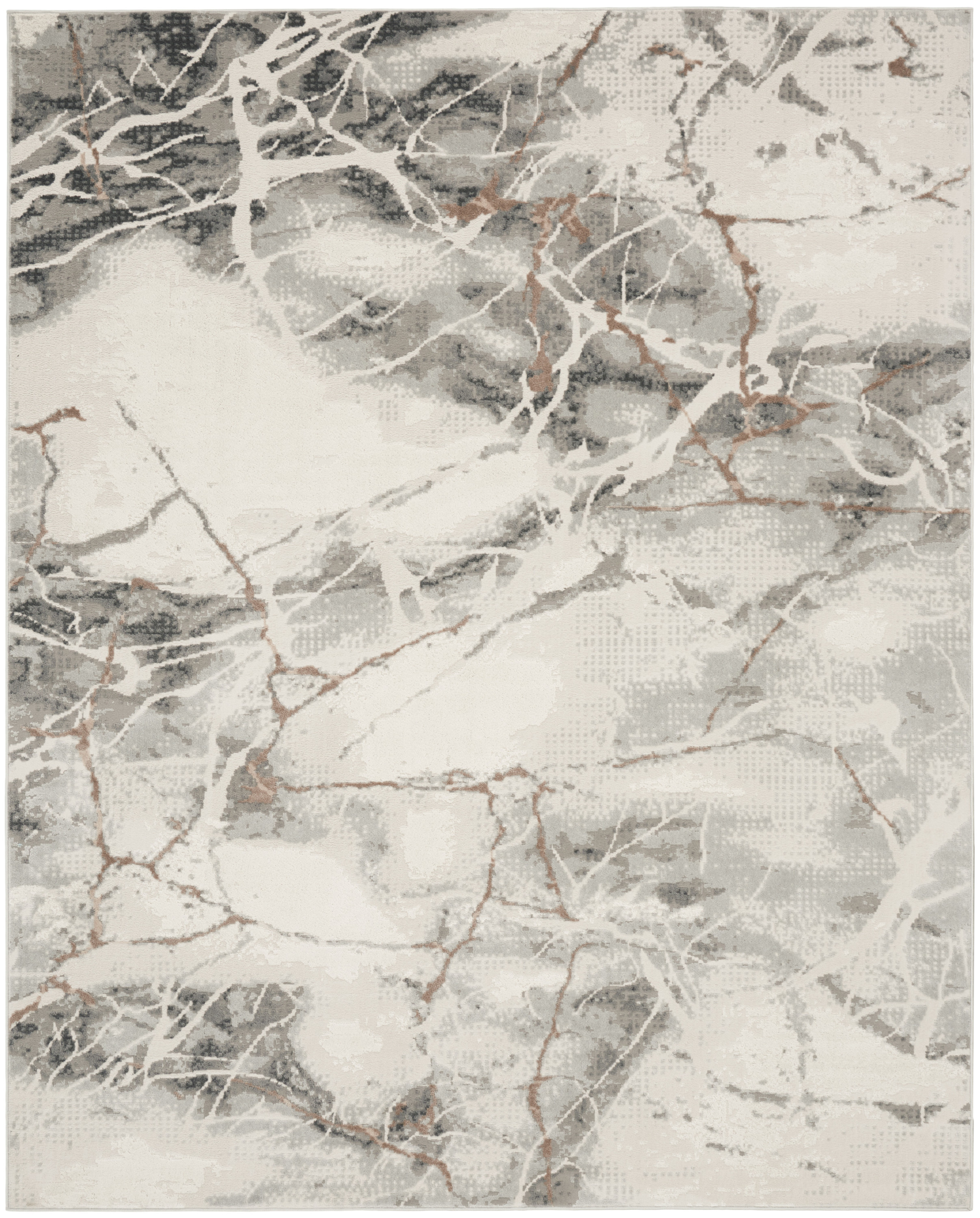 Nourison Elation 7'10" x 9'10" Ivory Grey Modern Indoor Rug
