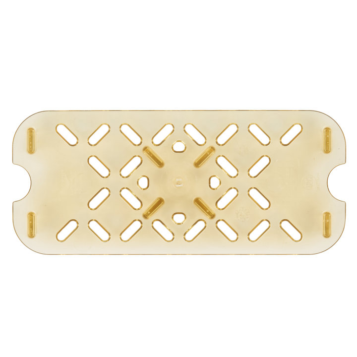 Third-size Super Pan® high-temperature plastic false bottom in amber