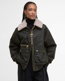Wachsjacke Maxine Bomber Archive Olive