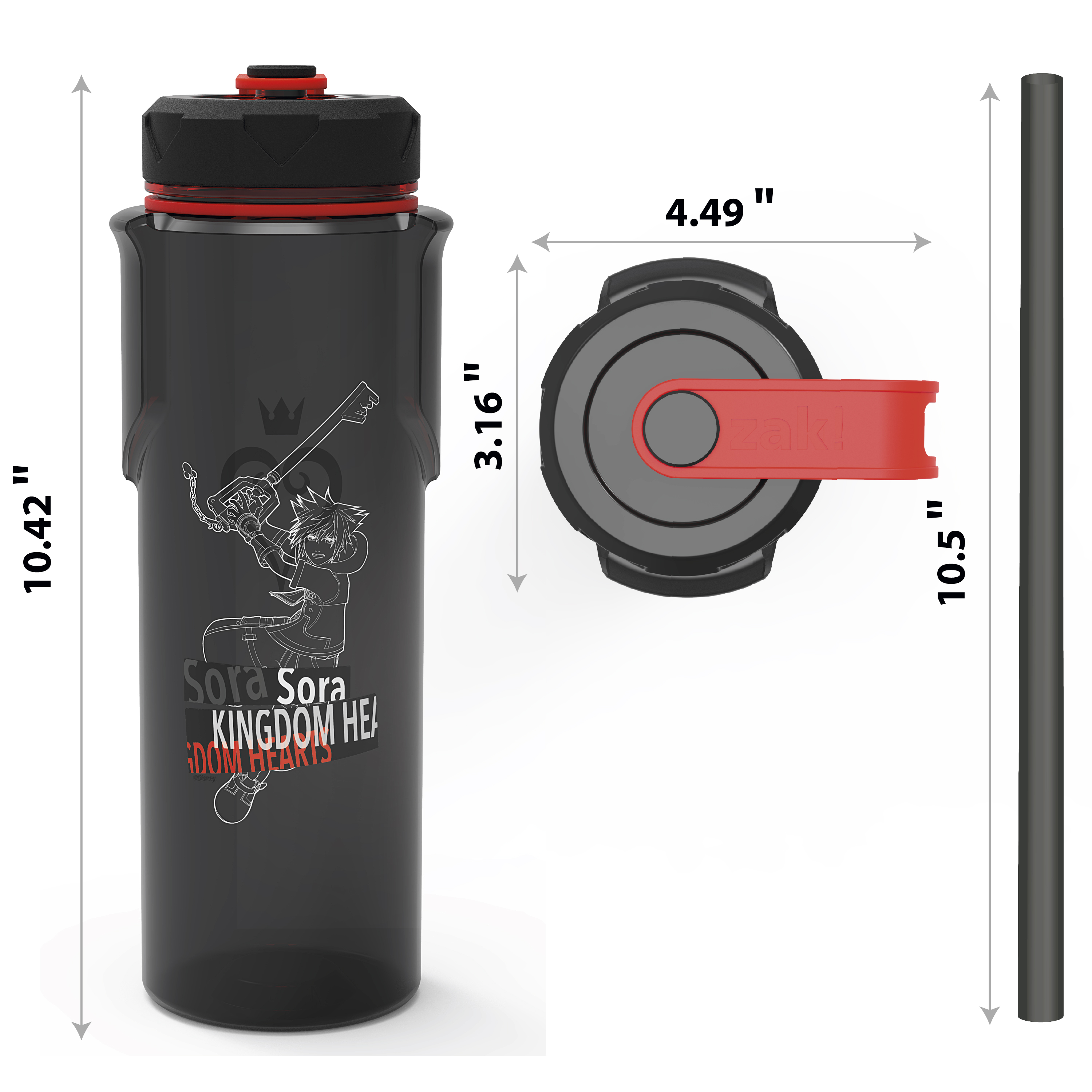 Kingdom of Hearts 36 ounce Reusable Plastic Water Bottle, Sora slideshow image 4