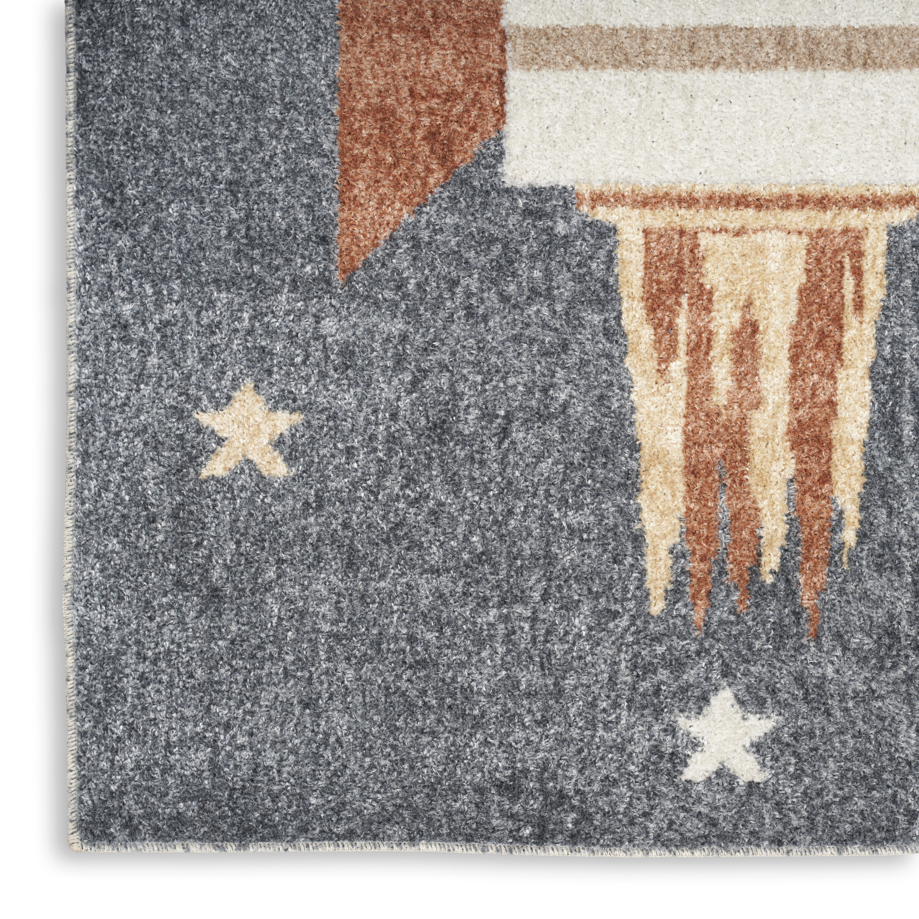 Nourison Astra Machine Washable 2' x 6' Sky Blue Kids Indoor Rug