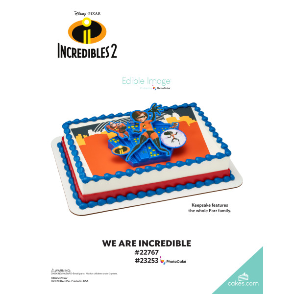 Disney and Pixar's Incredibles 2 We are Incredible The Magic of Cakes® PhotoCake® Enhanced Background Page