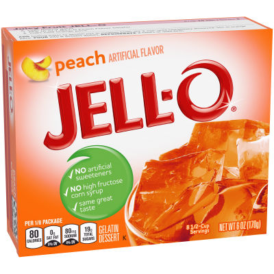 Jell-O Peach Gelatin Dessert, 6 oz Box