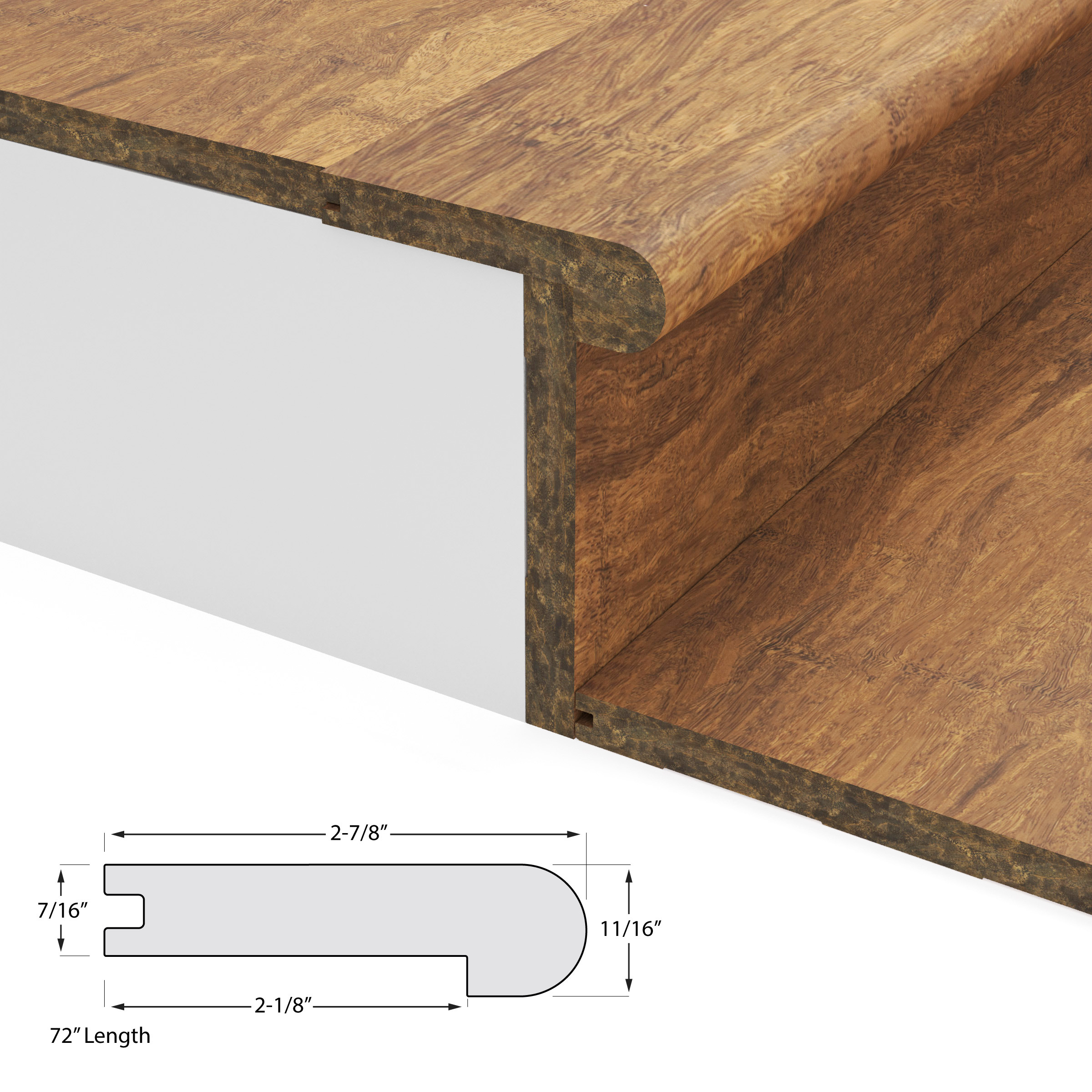 Light Java Click Flush Stair Nosing 7/16" view 3