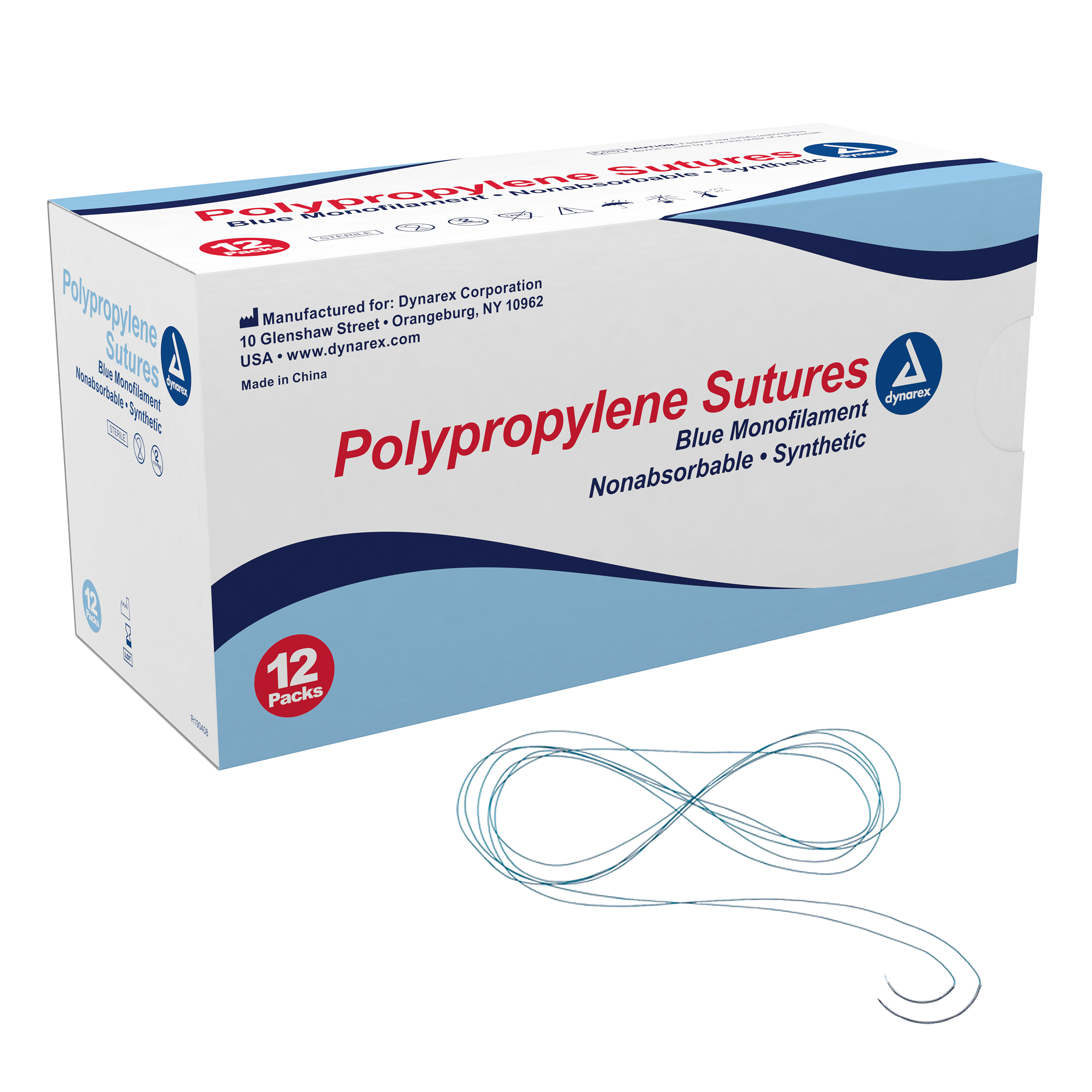 Polypropylene Sutures-Non Absorbable-Synthetic Blue, 5-0,C3 Needle - 18in