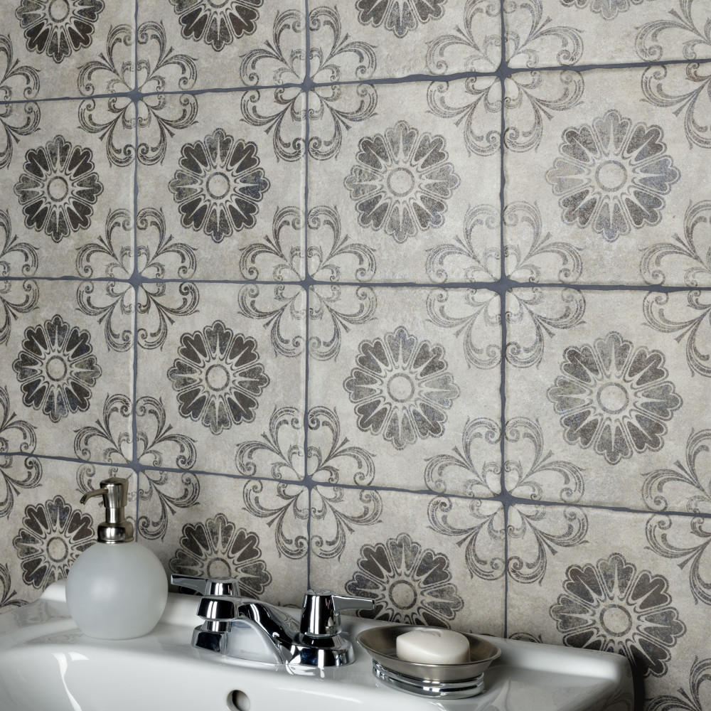 Costa Cendra Decor Fleur 7-3/4 in. x 7-3/4 in. Ceramic Floor and Wall Tile