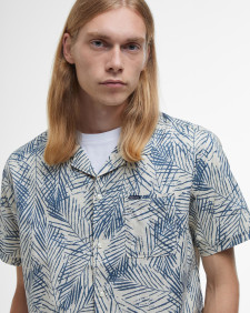Falmouth Printed Regular Short-Sleeved Shirt Oatmeal