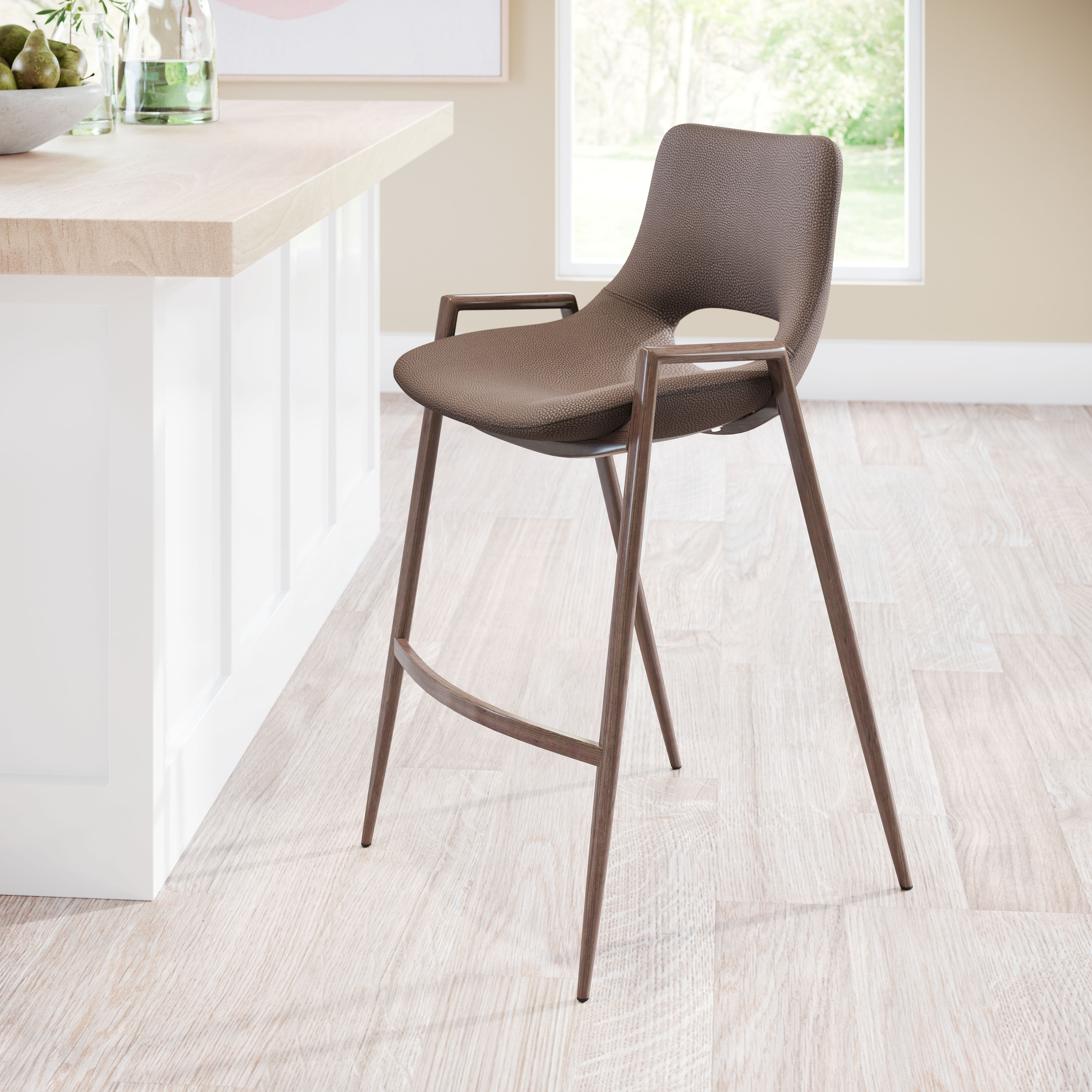 Desi Counter Stool (Set of 2) Brown & Walnut product image