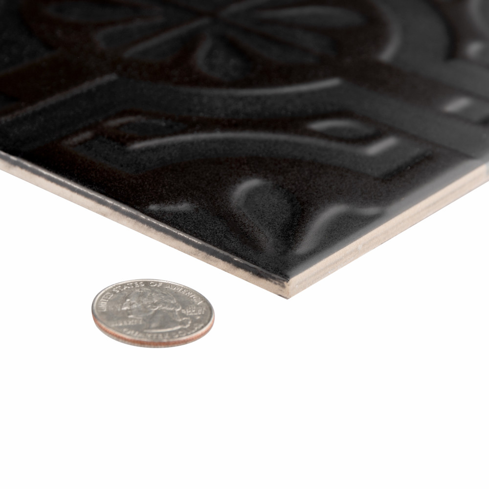 Triplex Real Black 7-3/4 in. x 7-3/4 in. Ceramic Wall Tile