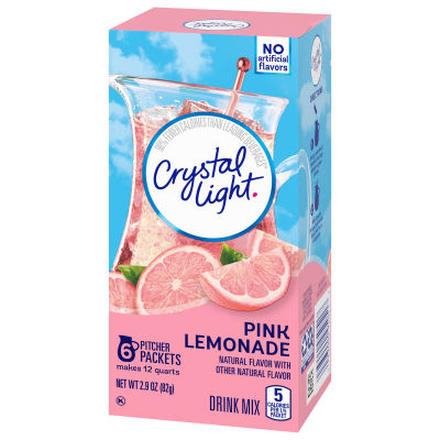 Crystal Light Pink Lemonade Drink Mix, 6 ct Pitcher Packets