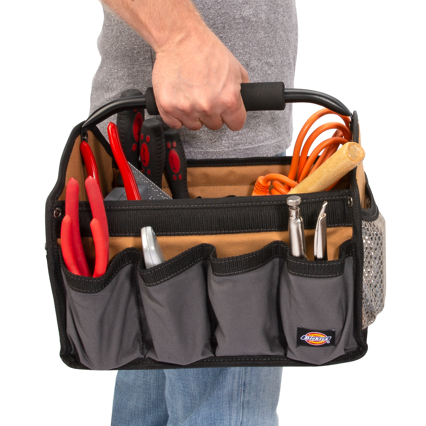 Dickies Gray Tan 12 in. Soft Sided Tool Tote Tool Bag 57035 99198570358 ...