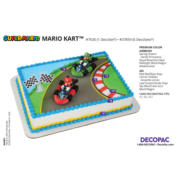 Super Mario™ Mario Kart™ Cake Decorating Instruction Card