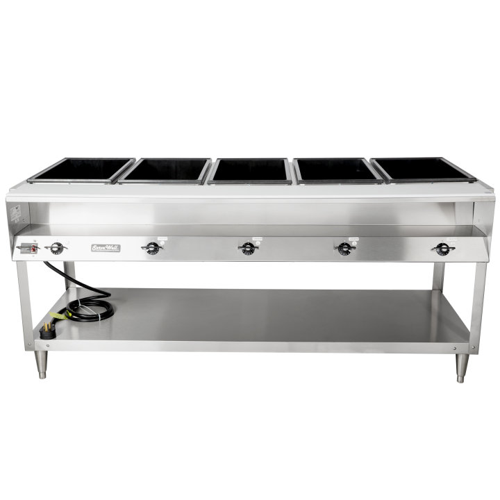 120-volt 2400-watt five-well Servewell® stainless steel hot-food table