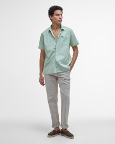 Pigment Dye Slub Short-Sleeved Shirt Seagrass