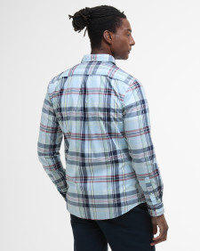 Gabe Checked Tailored Long-Sleeved Shirt Sky
