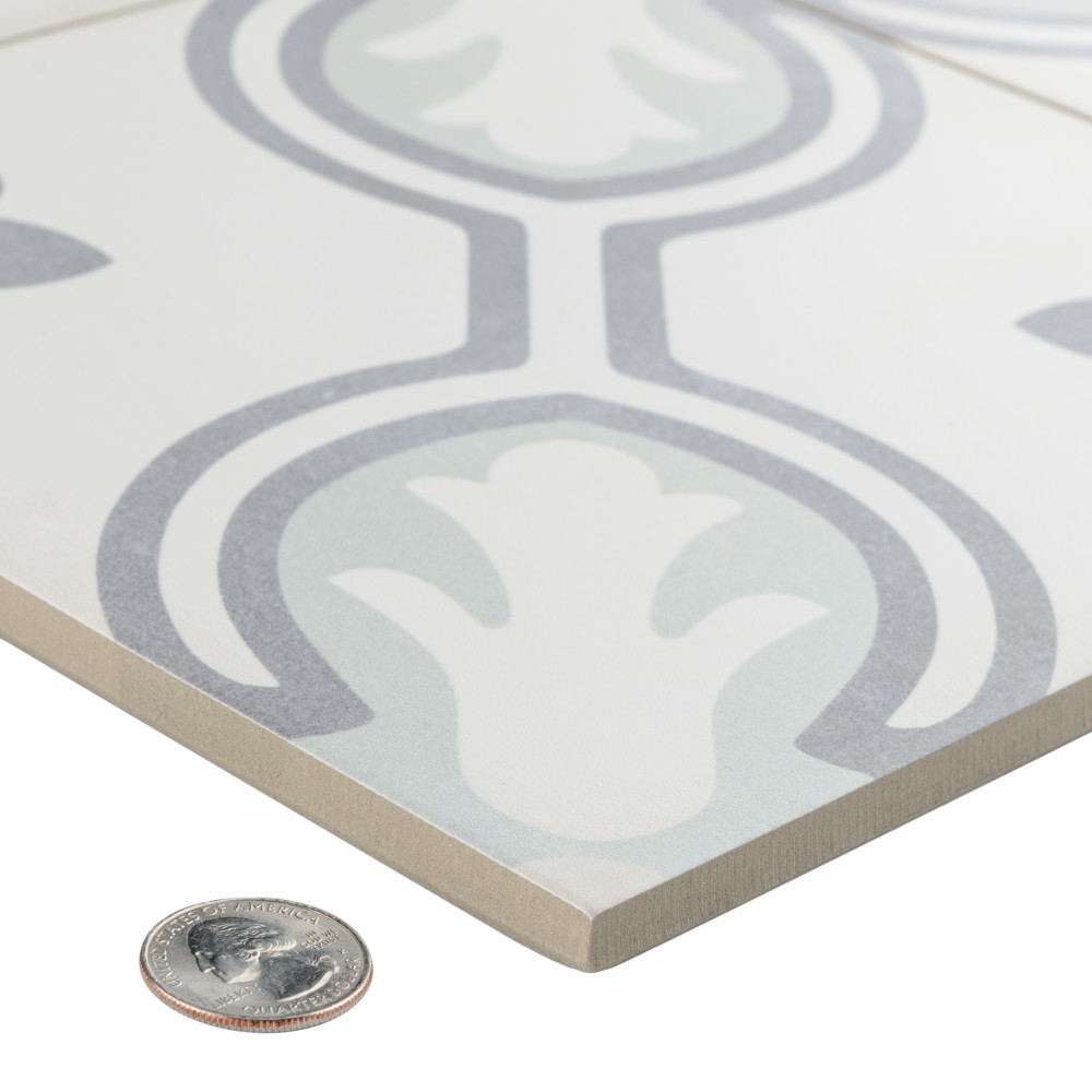 Amberely Orchid Mint 17-3/4 in. x 17-3/4 in. Porcelain Floor and Wall Tile