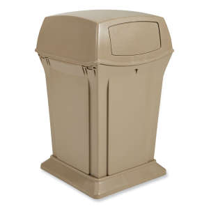 Rubbermaid Commercial, Ranger, 45 gal, Resin, Beige, Square, Receptacle