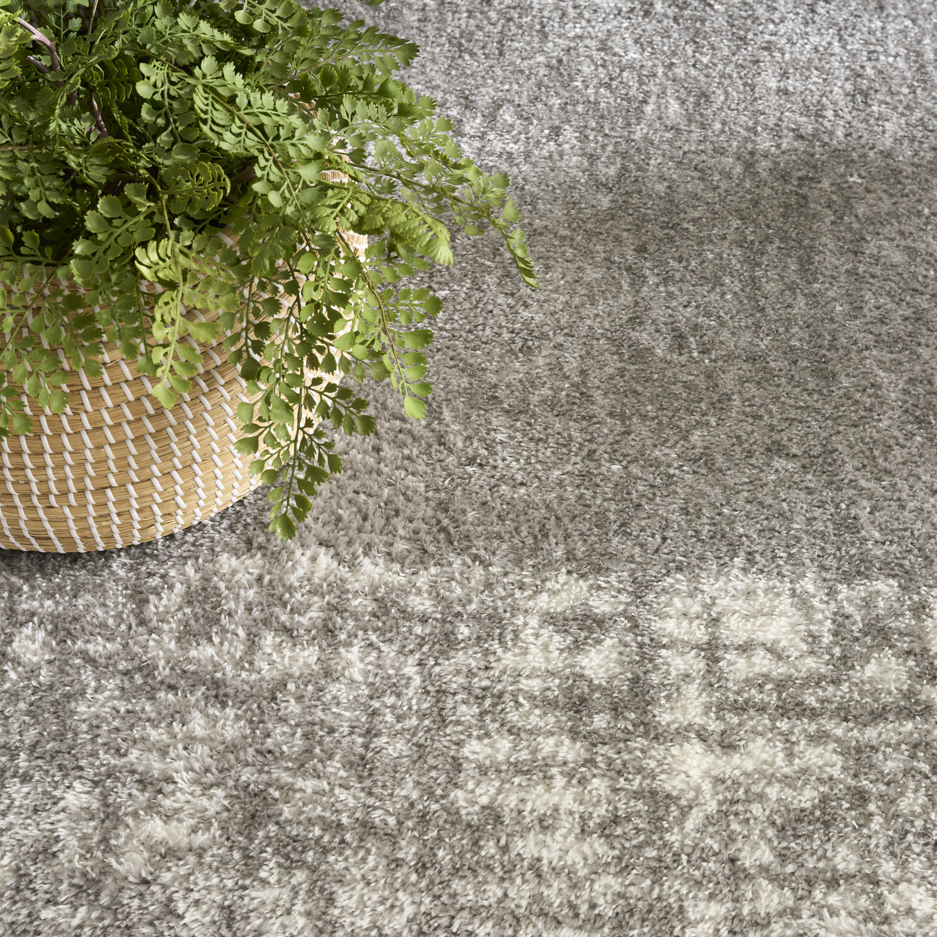 Nourison Pacific Shag 7'10" x 9'10" Grey Shag Indoor Rug