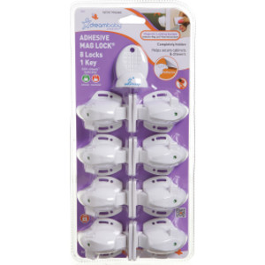 Adhesive Mag Locks&reg; 8 Locks, 1 Key