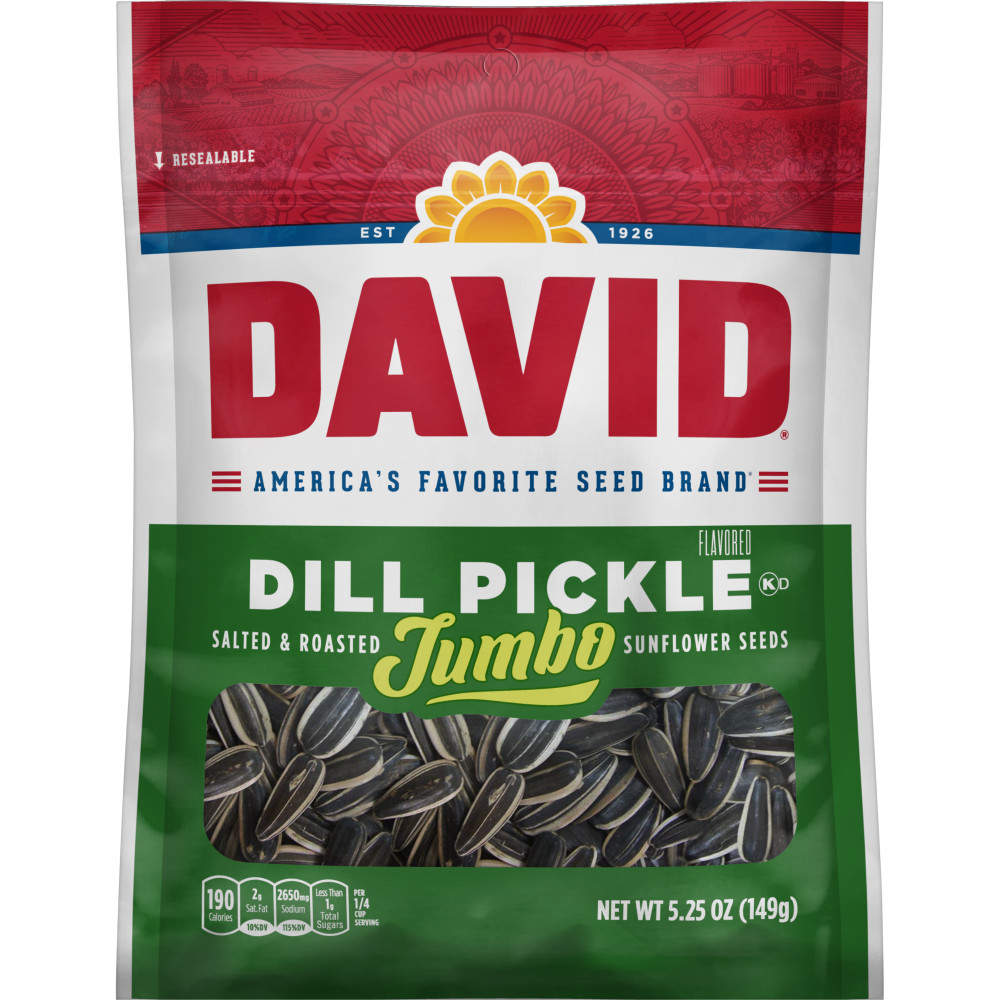 DAVID Dill Pickle Flavored Jumbo Sunflower Seeds Conagra Foodservice