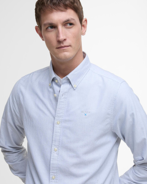 Striped Oxford Tailored Long-Sleeved Shirt Classic Navy