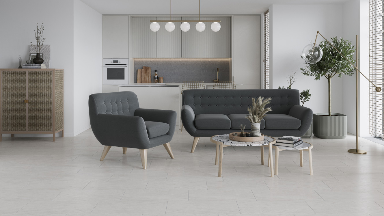 Bloomington White 12x24 and Dark Gray Brick Mosaic