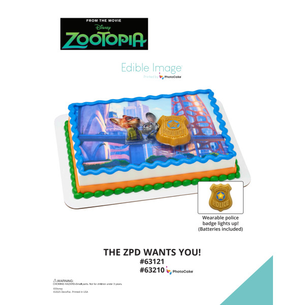 Disney's Zootopia The ZPD wants you! The Magic of Cakes® PhotoCake® Enhanced Background Page