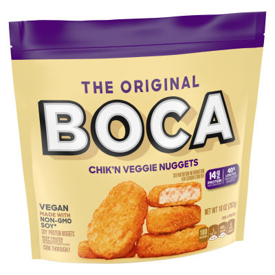 BOCA Original Vegan Chik'n Veggie Nuggets with Non-GMO Soy, 10 oz Bag