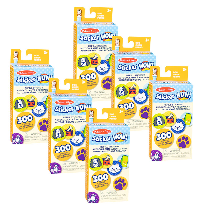 Sticker WOW! Refill Stickers - Dog - 300 Per Pack, 6 Packs