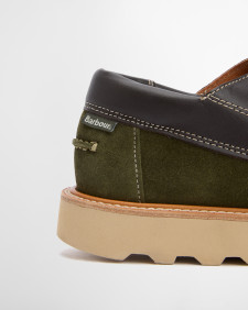 Barbour x Wildbunch Styles Southfield Moccasins Green/Brown