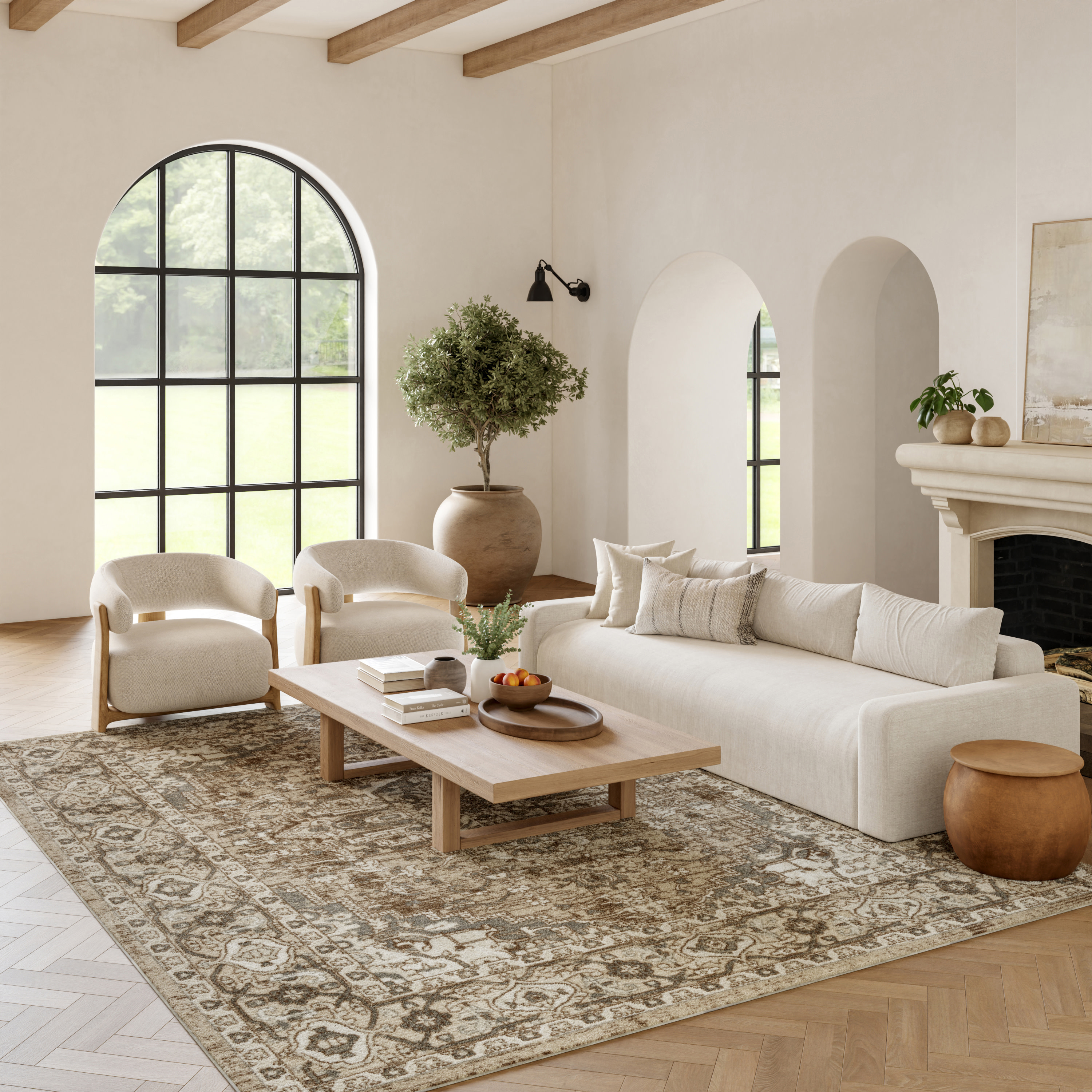 Nourison Quarry 7'10" x 9'10" Beige Vintage Indoor Rug