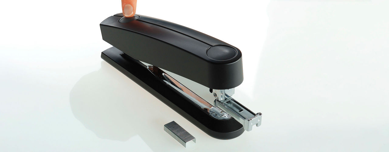 Loading staples is as easy as the push of a button.