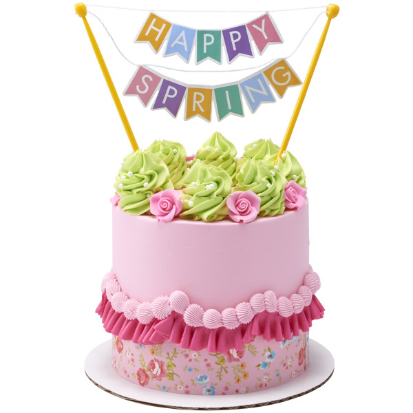 Pink Ditsy Print PhotoCake® Edible Image® Strips