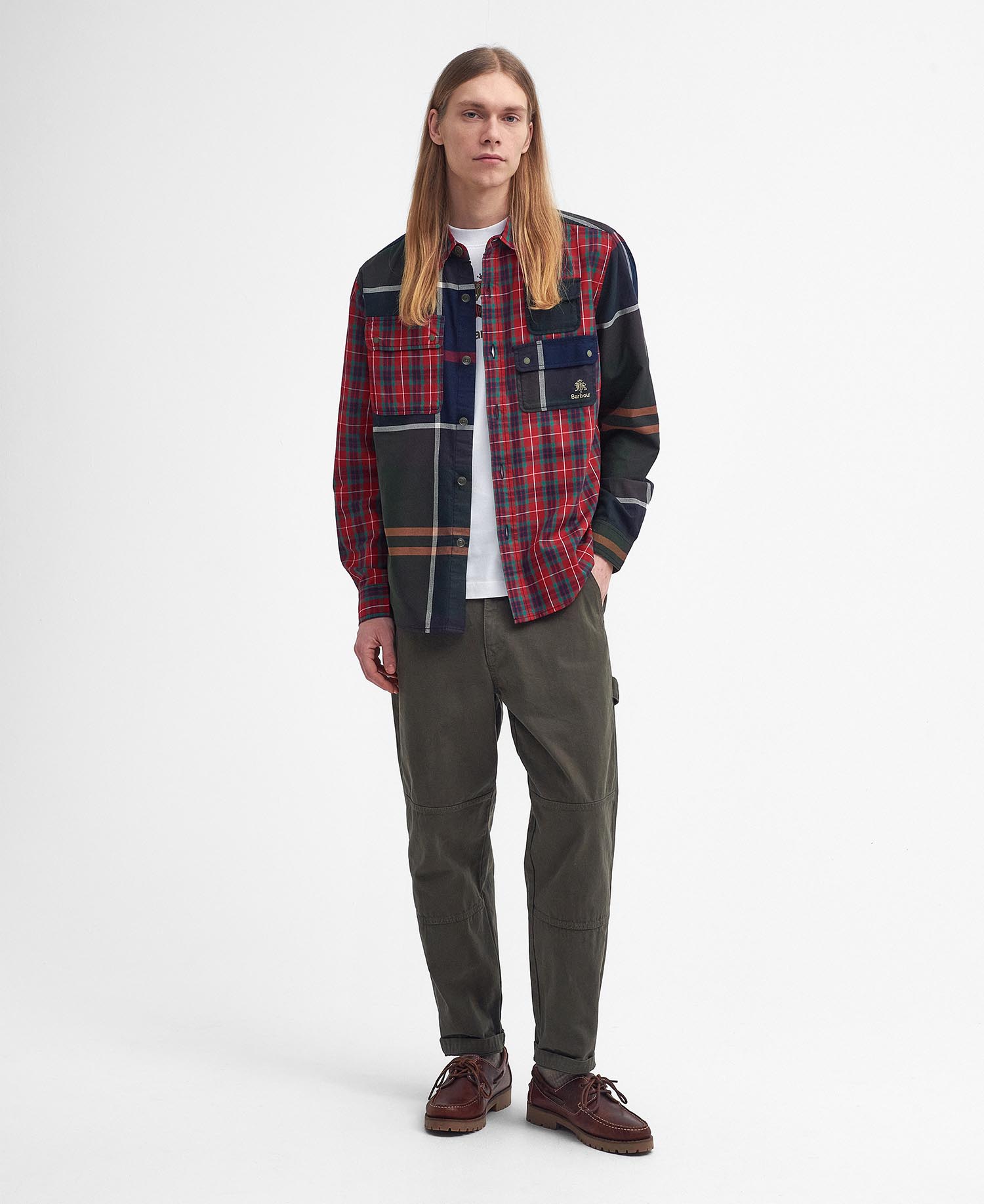 Barbour x Baracuta Relaxed Long-Sleeved Patchwork Shirt image number 1