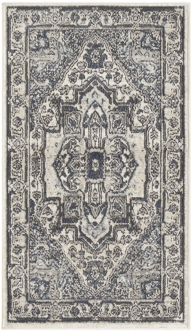 Nourison Quarry 2'2" x 3'9" Ivory Navy Vintage Indoor Rug