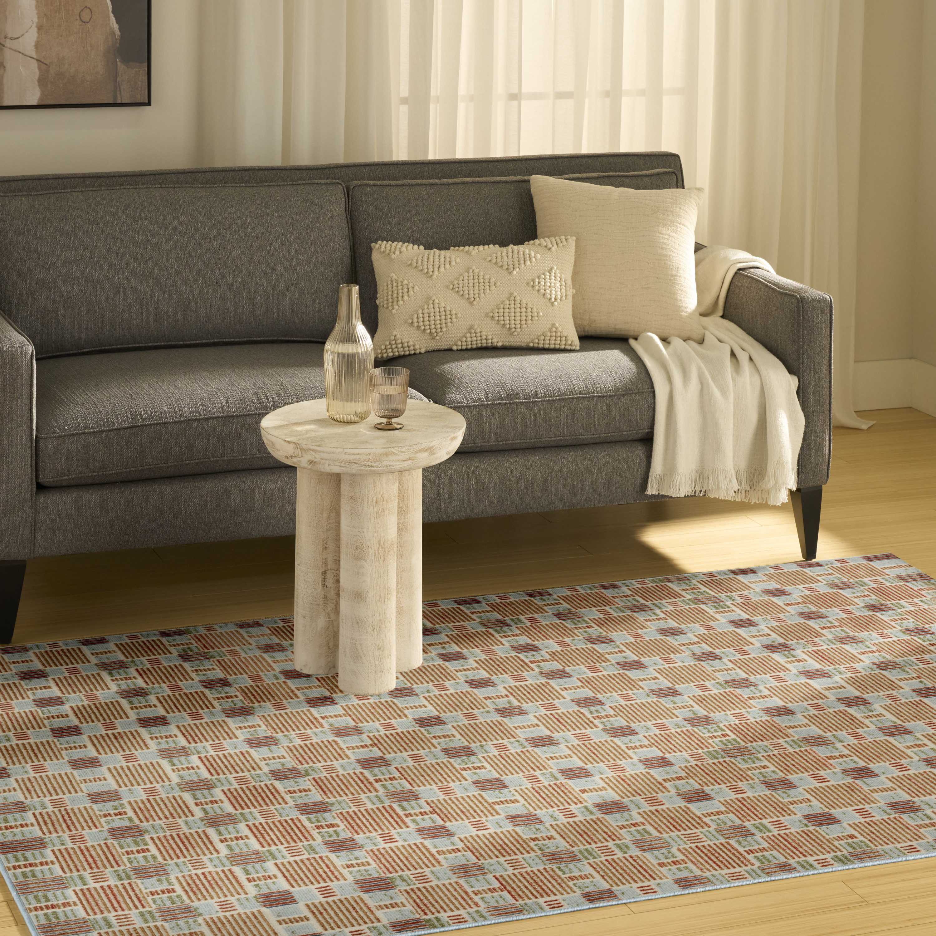 Nourison Nordic 4' x 6' Rust Multicolor Modern Indoor Rug