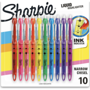 Accent Liquid Highlighters, Chisel Tip, Assorted Colors, 10 Count