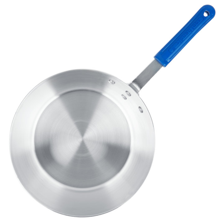 10-quart Wear-Ever® tapered saucepan with natural finish and Cool Handle® rubber grip sleeve
