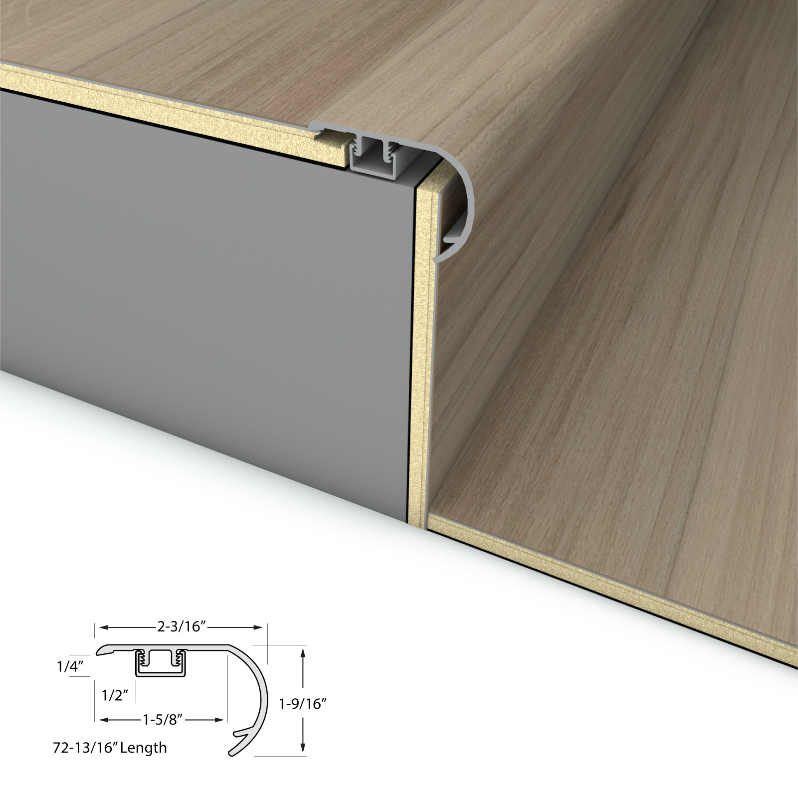 Pelican Post Stair Nosing Overlap 6.5mm view 4