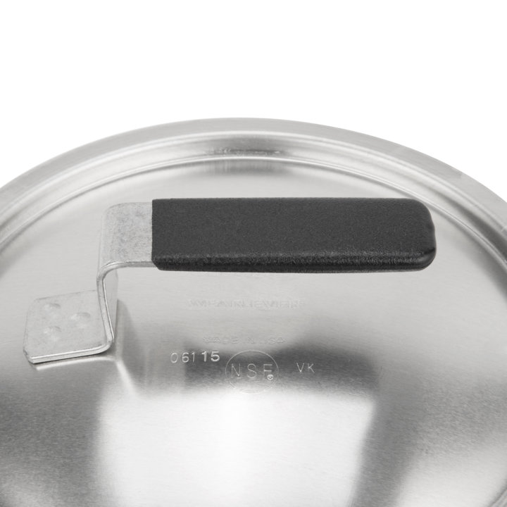 8 5/16-inch Wear-Ever® domed aluminum cover with satin finish and dipped handle
